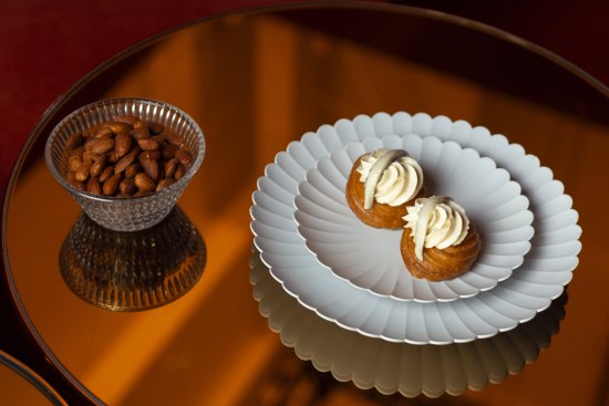 Crullers and spiced almonds.