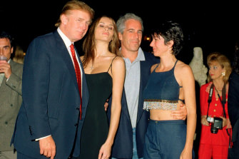 Then real estate developer Donald Trump and his wife-to-be, Melania Knauss, with Jeffrey Epstein and Ghislaine Maxwell at the Mar-a-Lago club in Palm Beach, Florida, in 2000.