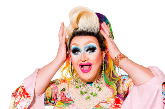 Robby Hogarth in character as drag queen Leasa Mann, who has fronted a marketing campaign promoting financial literacy.
