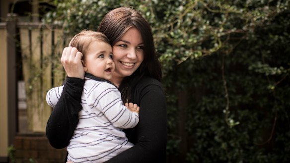 Sophie Mackay with her son, Alexander, who goes to daycare in Artarmon three days a week. 