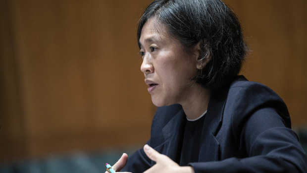 Katherine Tai, US trade representative, speaks at a Senate Appropriations Subcommittee hearing in Washington, DC. 