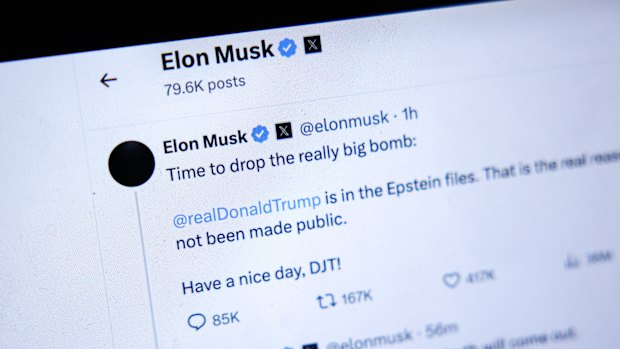Elon Musk attacked Trump in posts on X on Thursday (Friday AEST).