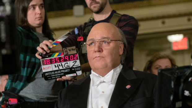 Russell Crowe as Roger Ailes in The Loudest Voice, for which he has been nominated for a Golden Globe.