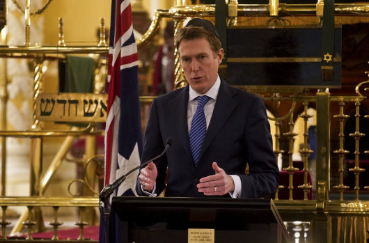 Christian Porter releases his draft of the Religious Discrimination Bill at the Great Synagogue in Sydney.