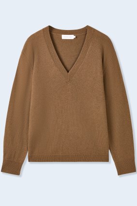 This oversized “Elva” sweater from Courtney Zheng matches her personal style.