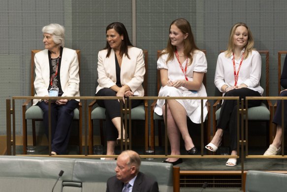 Morrison quoted Taylor Swift titles to please his daughters, who watched his final speech with their mother and grandmother. 