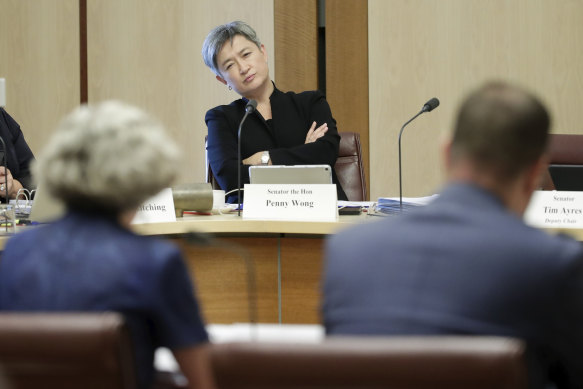Labor's Senate Leader Senator Penny Wong accused Senator McKenzie of having "backdated the brief" to Sports Australia