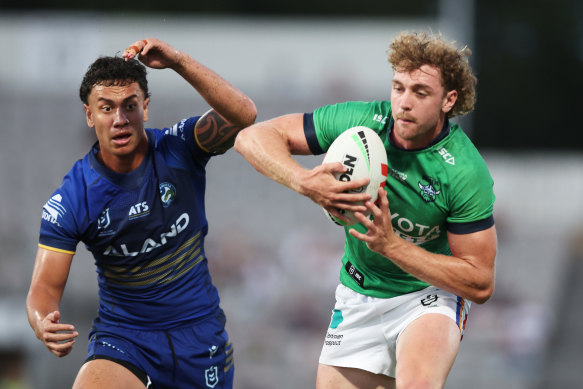 Jed Stuart in action for the Raiders in a trial match.