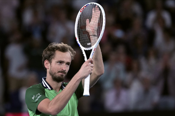 Winners are grinners: Medvedev will contest his third Australian Open final.