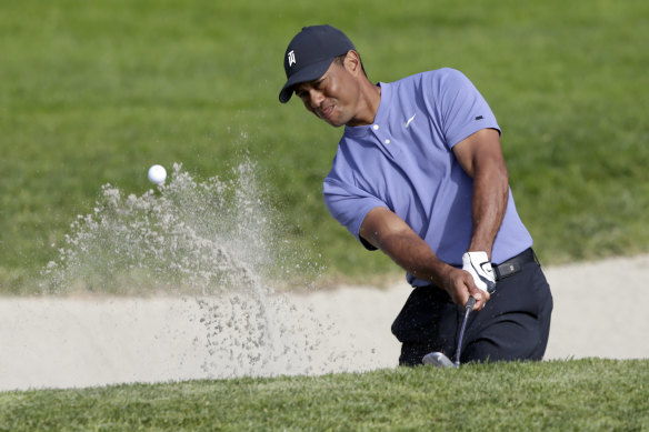 Tiger Woods in action on the North course.