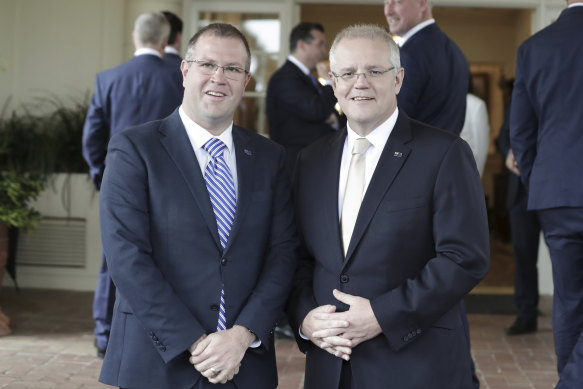 Assistant Minister to the Prime Minister Ben Morton with Prime Minister Scott Morrison in May 2019.