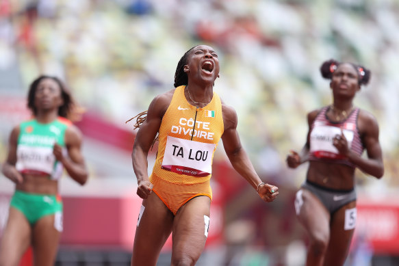 Ivory Coast’s Marie-Josee Ta Lou was fastest in the heats.