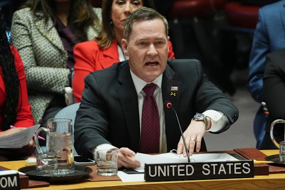 Michael Waltz, the US ambassador to the UN, addresses the Security Council.