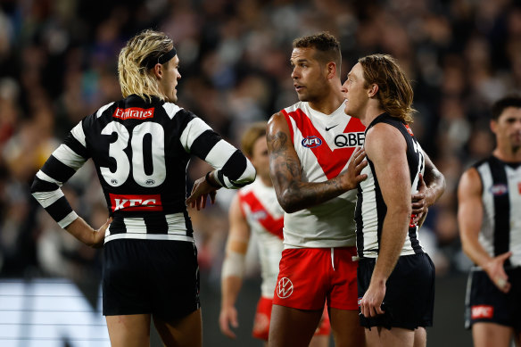Lance Franklin was booed by some Magpies supporters during Sunday’s clash between Collingwood and Sydney. 