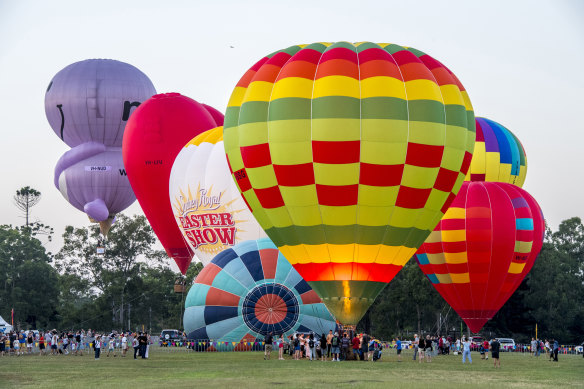 The hot air balloon display at Parramatta's 2019 Australia Day celebrations.