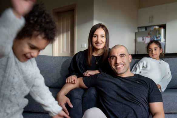 Property investors Antone and Eva Khoury with their children Chanel and Isaac.