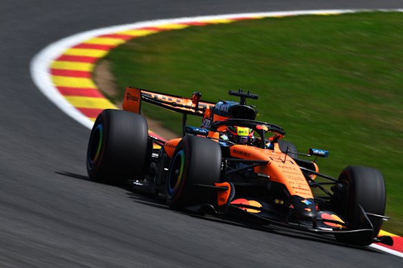 Oscar Piastri before qualifying at the Belgian Grand Prix.