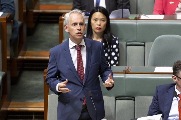 Immigration Minister Andrew Giles during question time today.