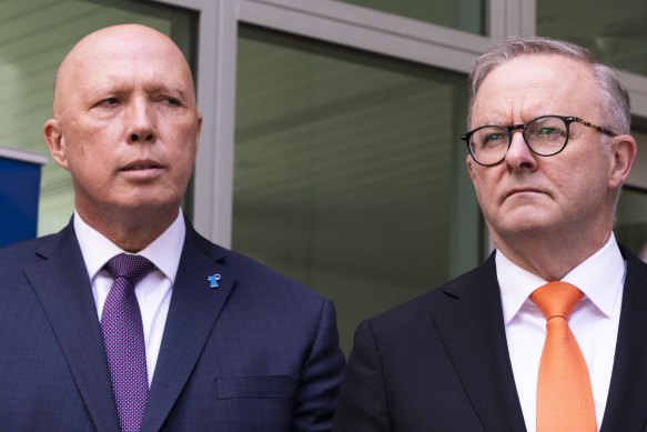 Peter Dutton and Anthony Albanese have been locked in a public argument about releasing more “detail” on the Voice.