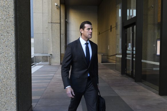 Ben Roberts-Smith arriving at the Federal Court.