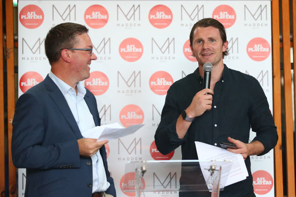 Patrick Dangerfield (right) was adamant with AFLPA CEO Paul Marsh that he needed a sabbatical.