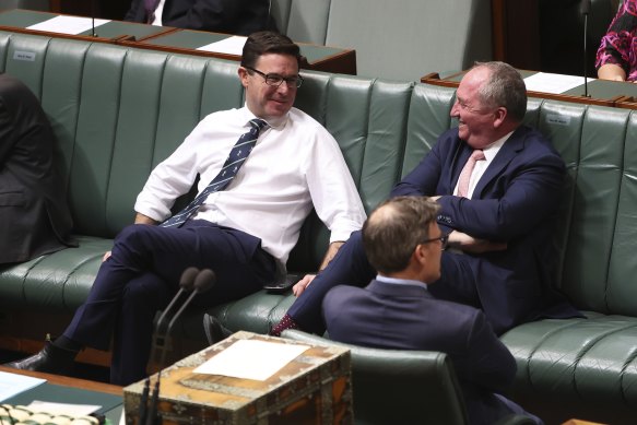 David Littleproud and Barnaby Joyce are key players in the Nationals leadership, which is set to be contested on Tuesday.