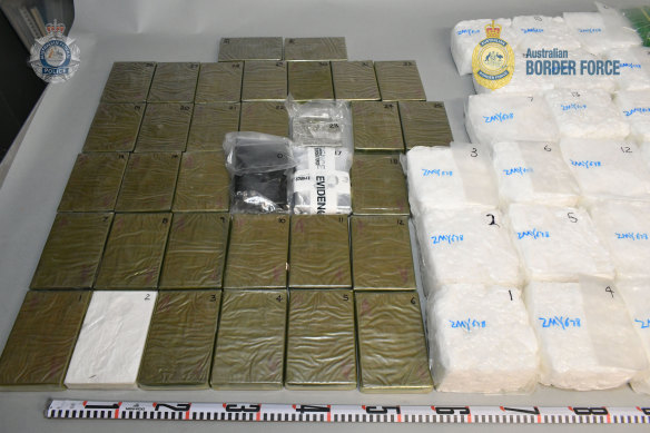 The imported drugs seized by police.