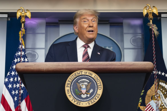 US President Donald Trump at the White House on Thursday night (local time). He has made repeated and unsubstantiated accusations of electoral fraud. 