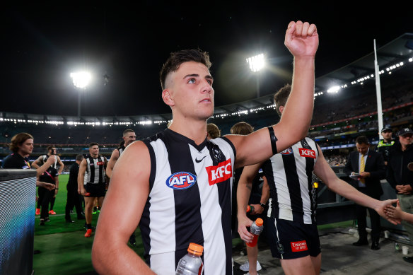 Nick Daicos of the Magpies at the MCG.
