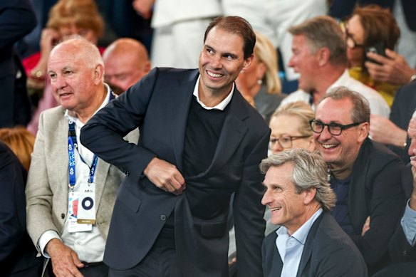 Rafael Nadal in the stands during the men’s final.
