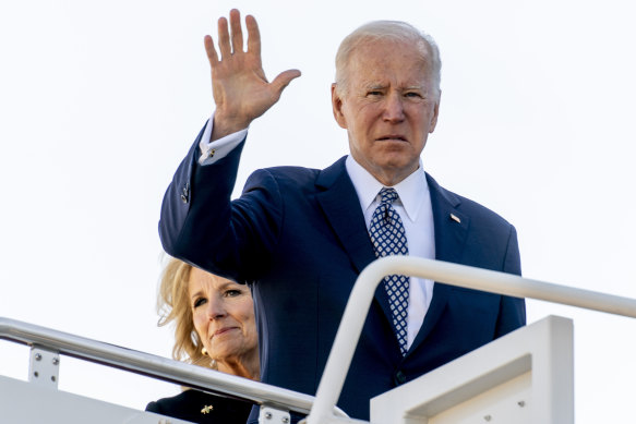 US President Joe Biden and first lady Jill Biden board Air Force One for Buffalo. 