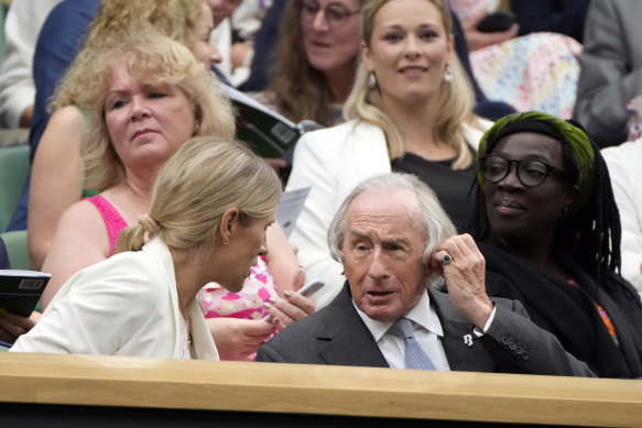 Sir Jackie Stewart in the Royal Box at Wimbeldon