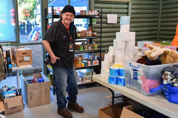 
Peter Green at Kalorama football oval on Monday. A centre has been set up at the playing field to support locals affected by the recent storm.