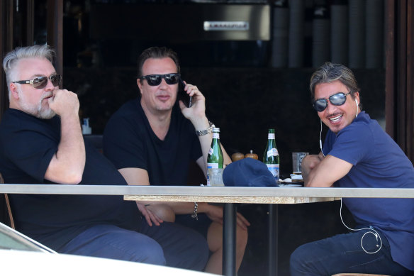 Three amigos: Kyle Sandilands, Simon Main and John Ibrahim in 2017.