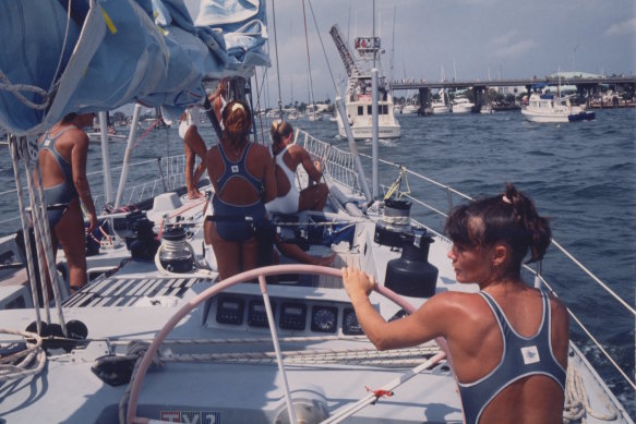 The crew turned the sexism they encountered on its head by sailing into Florida in their swimsuits.
