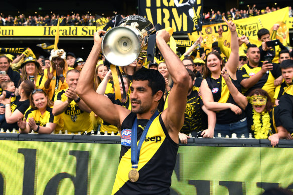 Debut to remember: Marlion Pickett with the premiership cup.