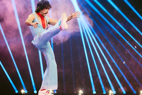 Go-Jo performing Milkshake Man for Australia at the 2025 Eurovision Song Contest.