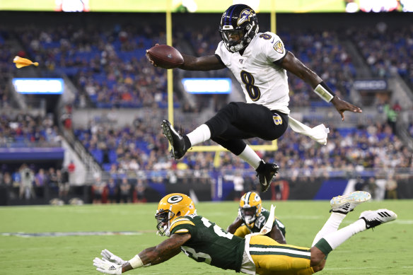 A taste of the athleticism that has the NFL talking about Lamar Jackson.