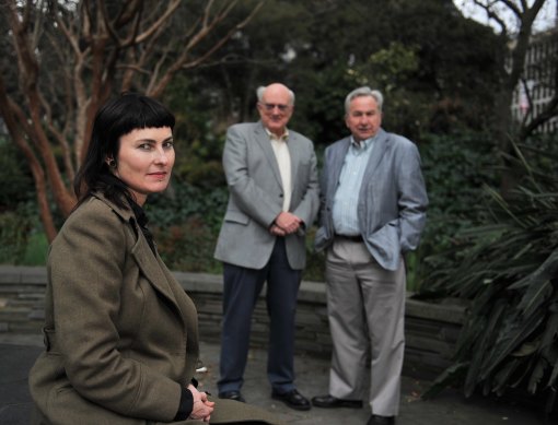 Fiona McGregor, Jim Davidson, and John Tranter, winners of The Age book of the year award in 2011. 