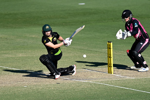 Meg Lanning in action for Australia in Sunday's Twenty20 win over New Zealand.