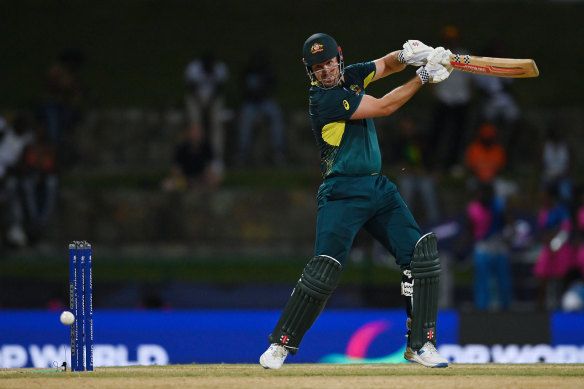 Mitchell Marsh dominated a T20 series for Australia at Daren Sammy Stadium in St Lucia during 2021. 