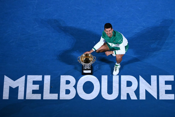 Novak Djokovic is right at home on Rod Laver Arena.