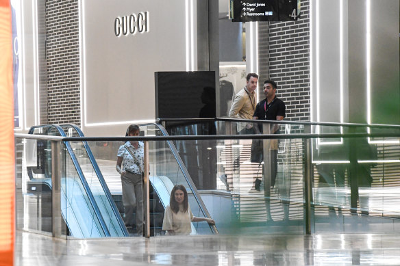 Staff returning to work at Westfield Bondi Junction on Wednesday.