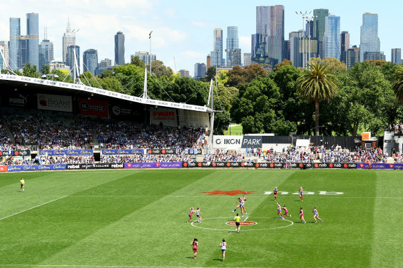 Scenes from last December’s AFLW grand final in Melbourne.