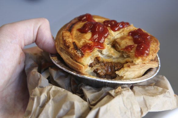 Simplicity is key. Sonoma’s braised beef pies are part of the offering at Allianz Stadium.