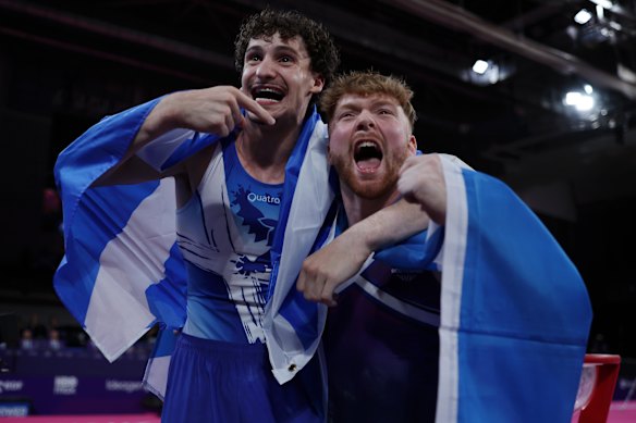 Silver medallist Reuben Ward and bronze medalist Cameron Lynn.