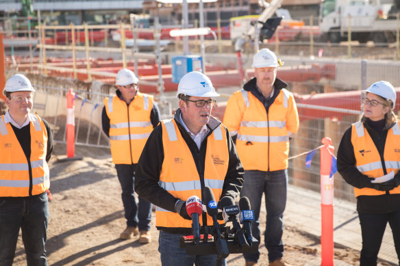 The Andrews government is pressing ahead with its level crossing removal project during the pandemic.