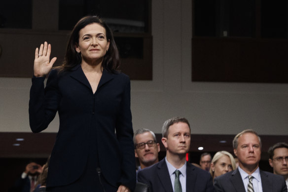  Sheryl Sandberg, chief operating officer of Facebook, testifies on Capitol Hill in September.