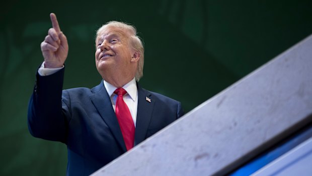 Trump after his special address.