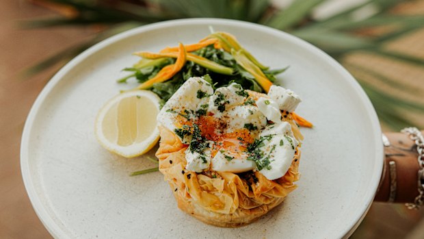 Sausage and egg eliopites at Etheus in Bondi.